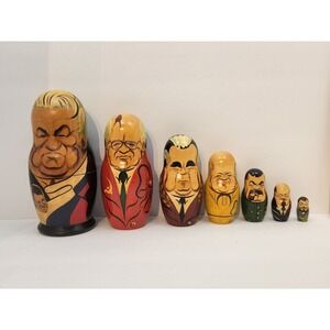 Vintage 7 piece Russian Nesting‎ Dolls - Boris Yeltsin